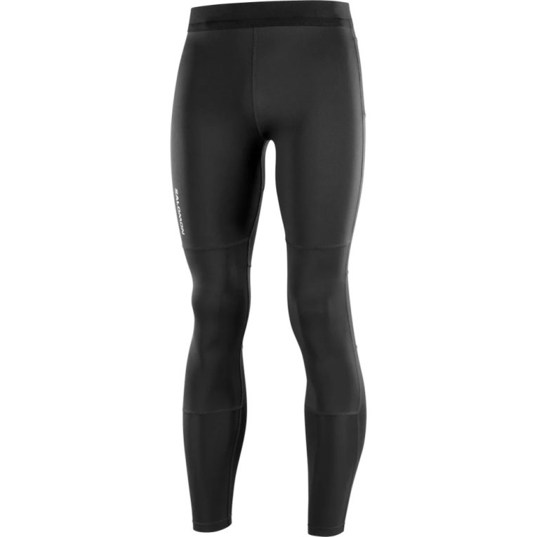 Black Salomon Cross Men's Running Tights | PH 31674L